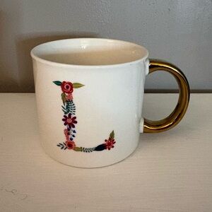 Floral Monogram Mug with Gold Handle by Opalhouse